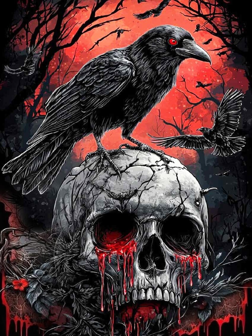 Crow Diamond Painting Kits for Adults (G7850-US) 12 x 16 x 0.1 inches